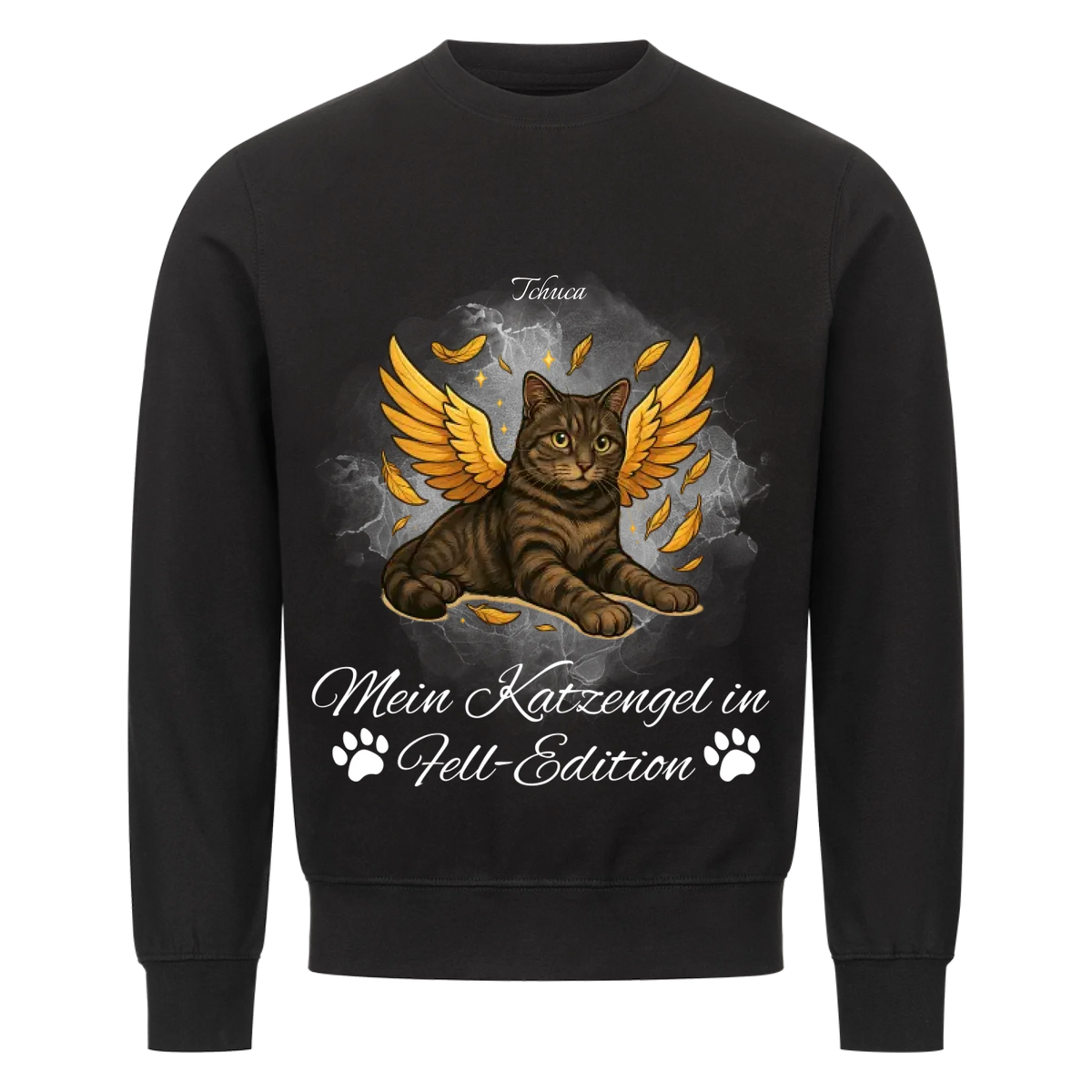 Engel Katze Sweatshirt - Eigenes Bild + Name