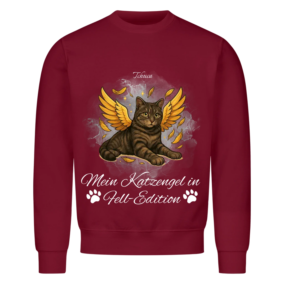 Engel Katze Sweatshirt - Eigenes Bild + Name