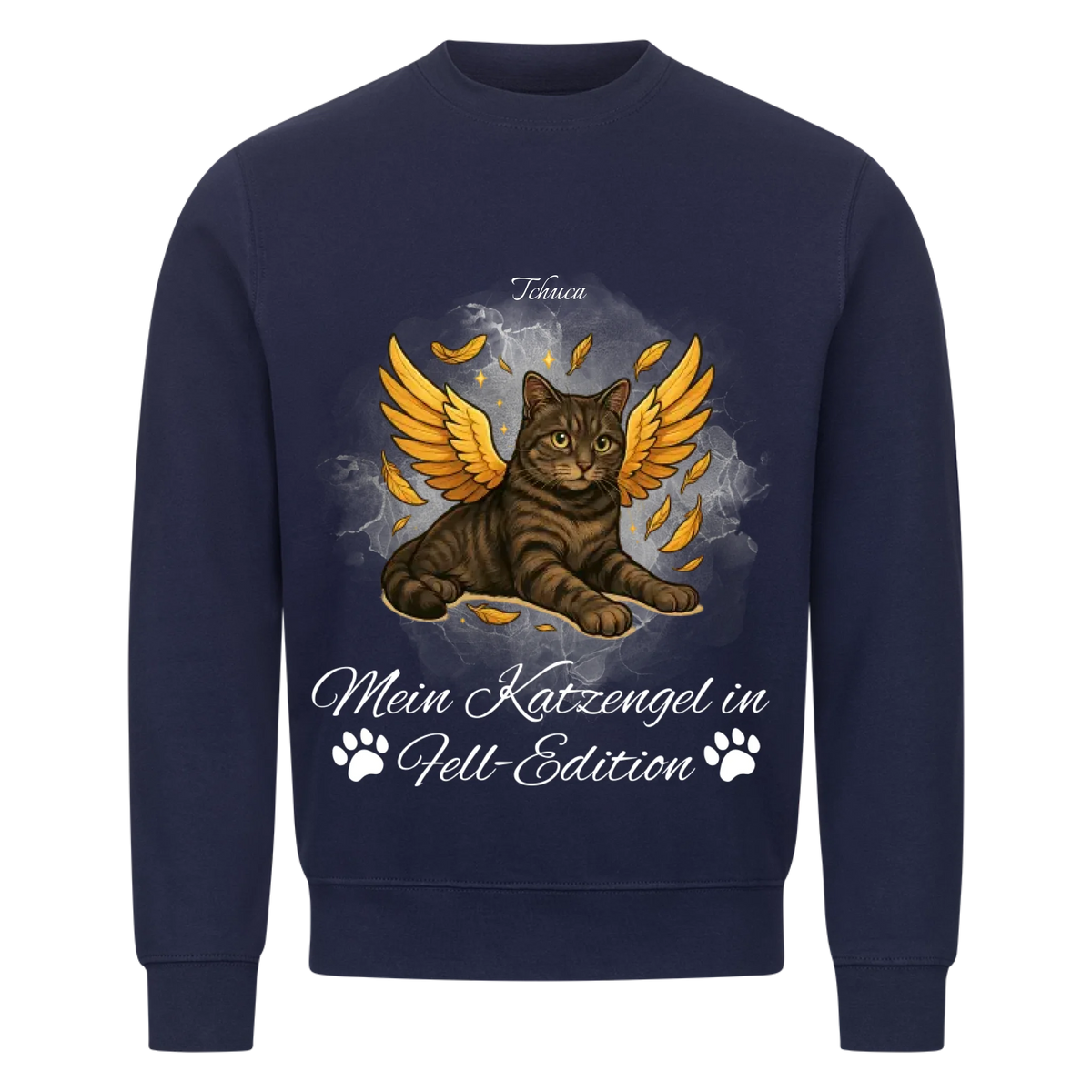 Engel Katze Sweatshirt - Eigenes Bild + Name
