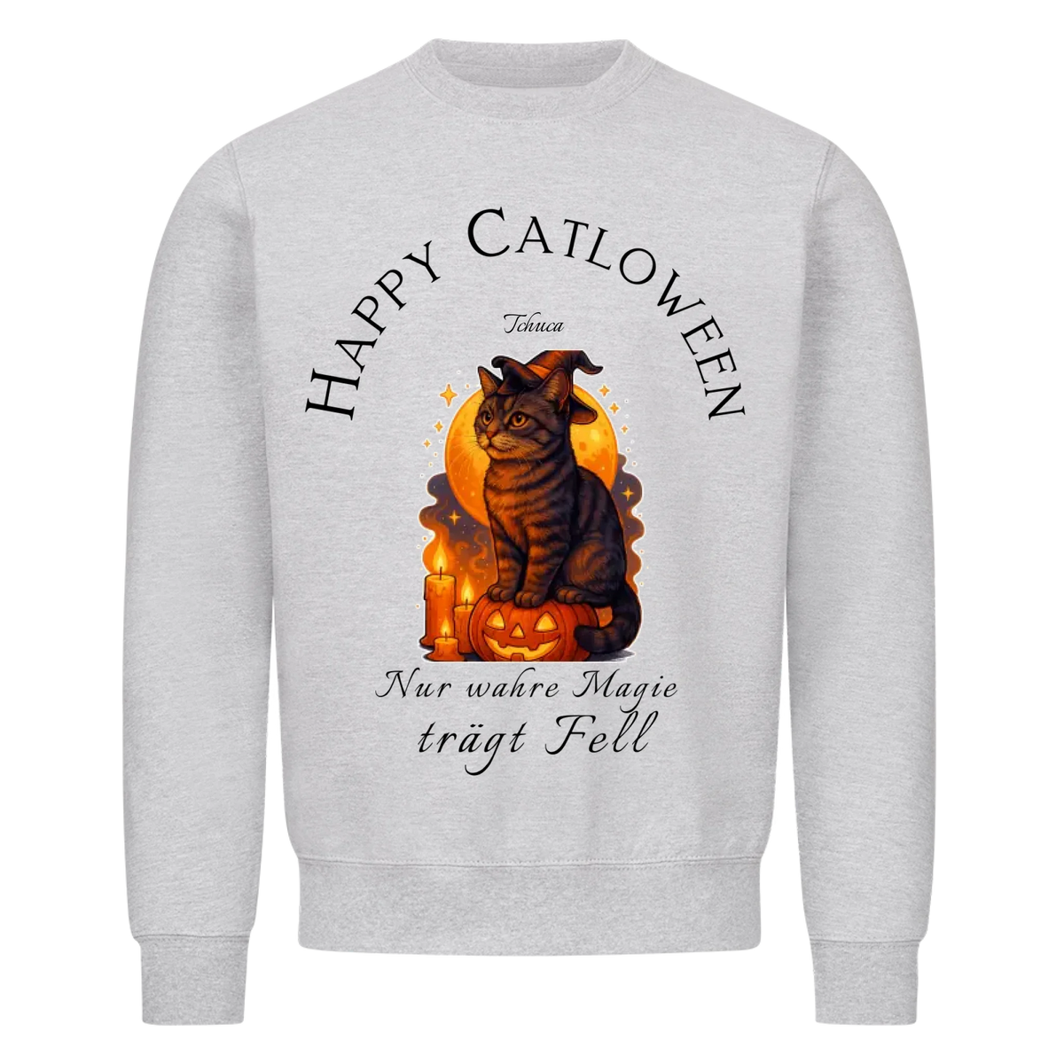 Happy Catloween Hexe Sweatshirt - Eigenes Bild + Name