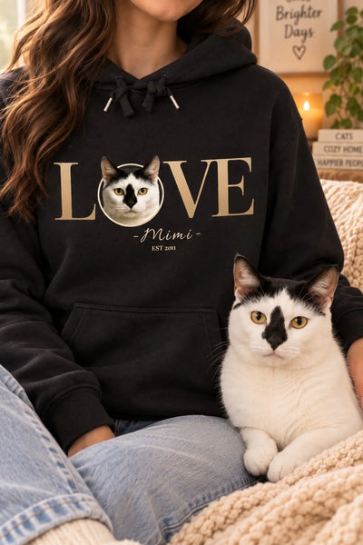 LOVE Premium Hoodie - Eigenes Bild, Name + Jahr