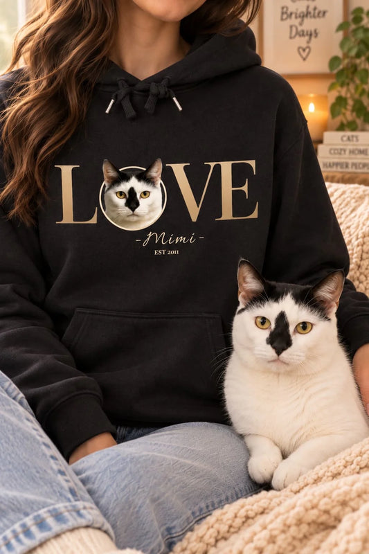 LOVE Premium Hoodie - Eigenes Bild, Name + Jahr