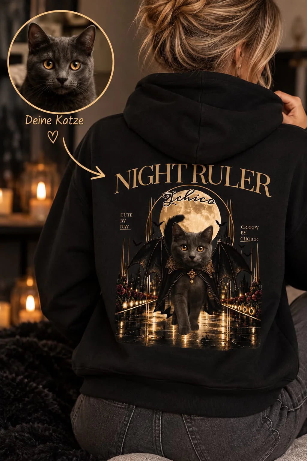 Night Ruler – Personalisierter Hoodie mit Foto & Name