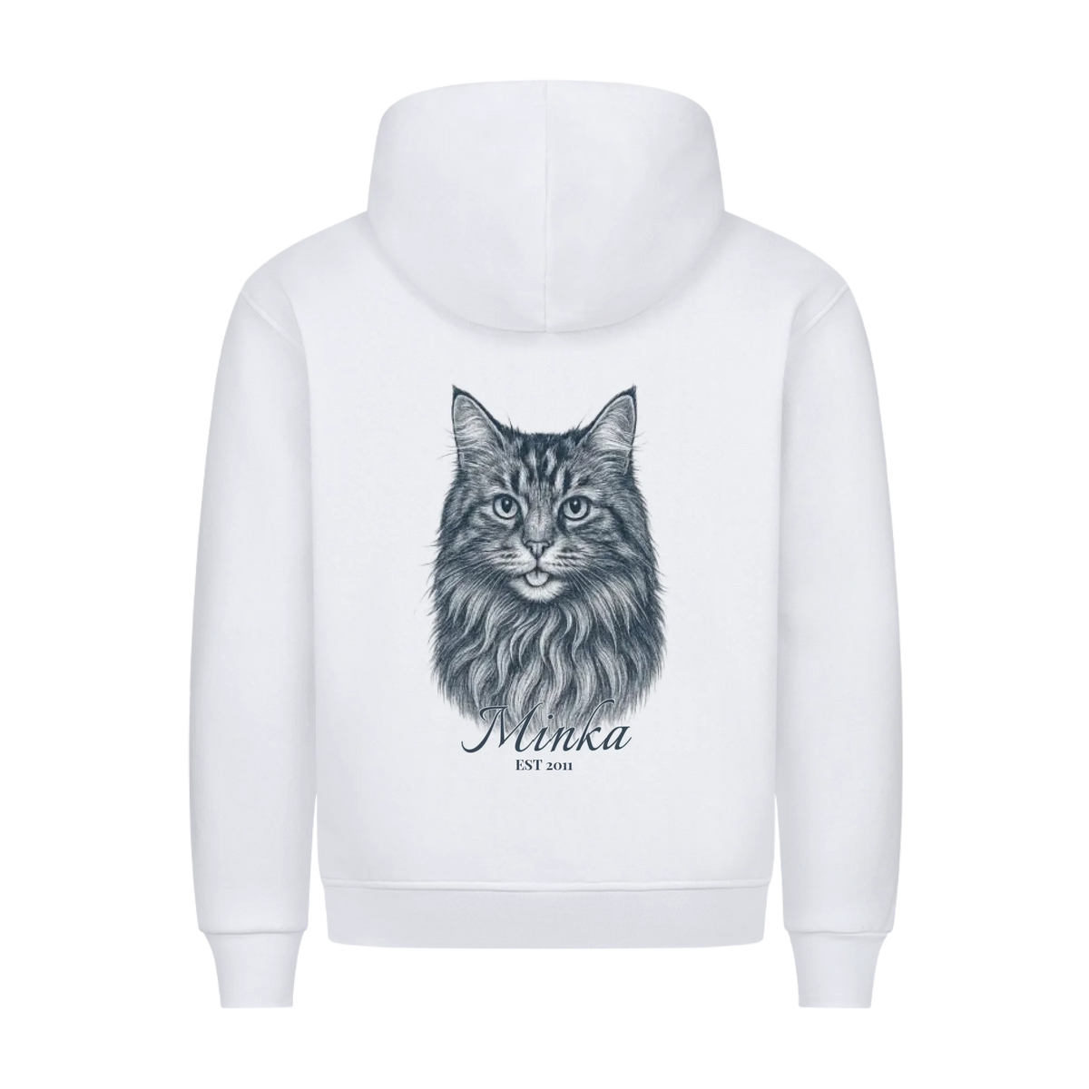 Gravur Stil Backprint Hoodie - Eigenes Bild+ Name