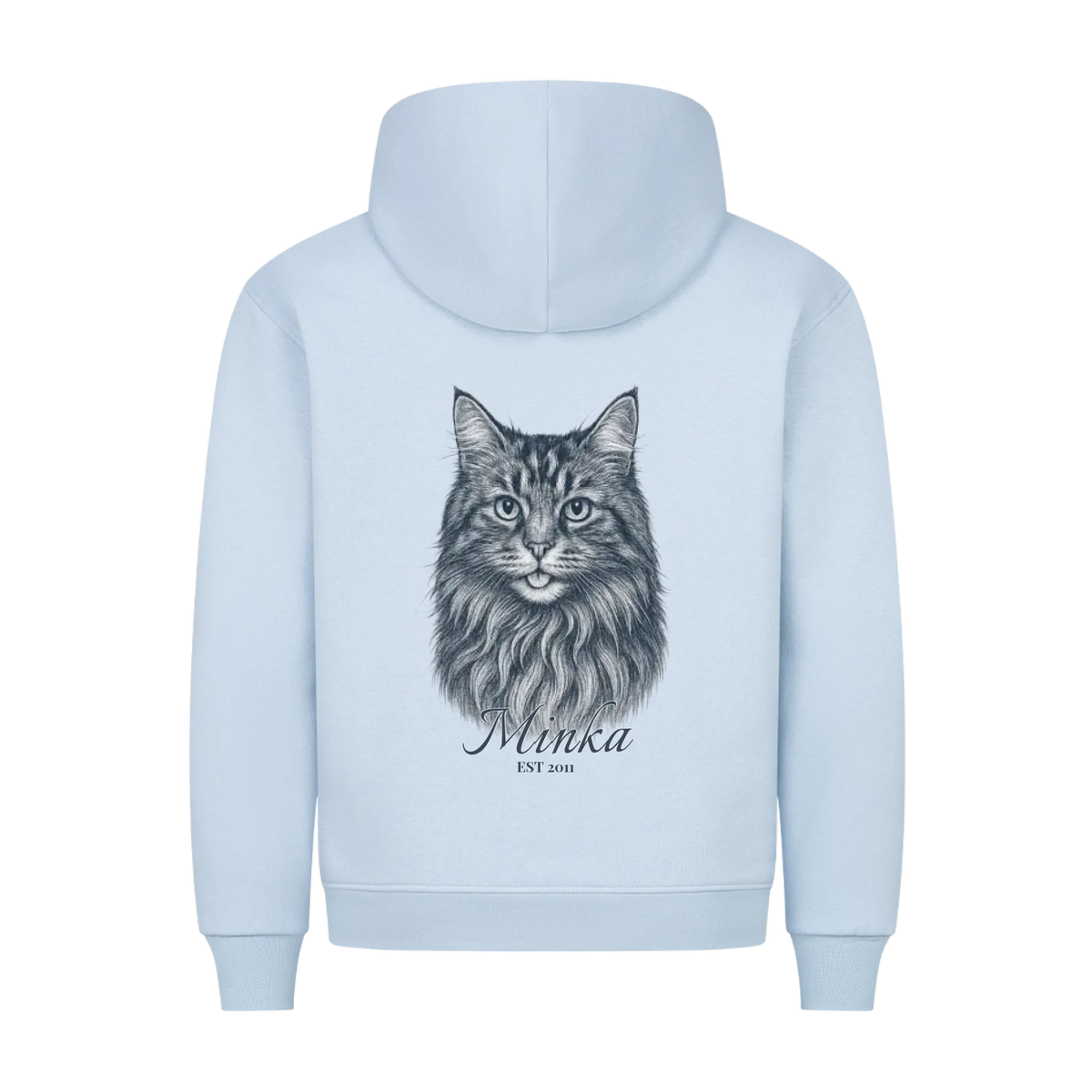Gravur Stil Backprint Hoodie - Eigenes Bild+ Name