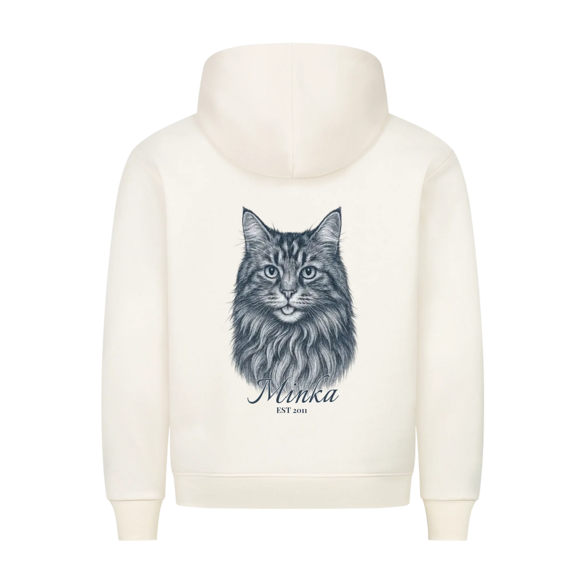 Gravur Stil Backprint Hoodie - Eigenes Bild+ Name