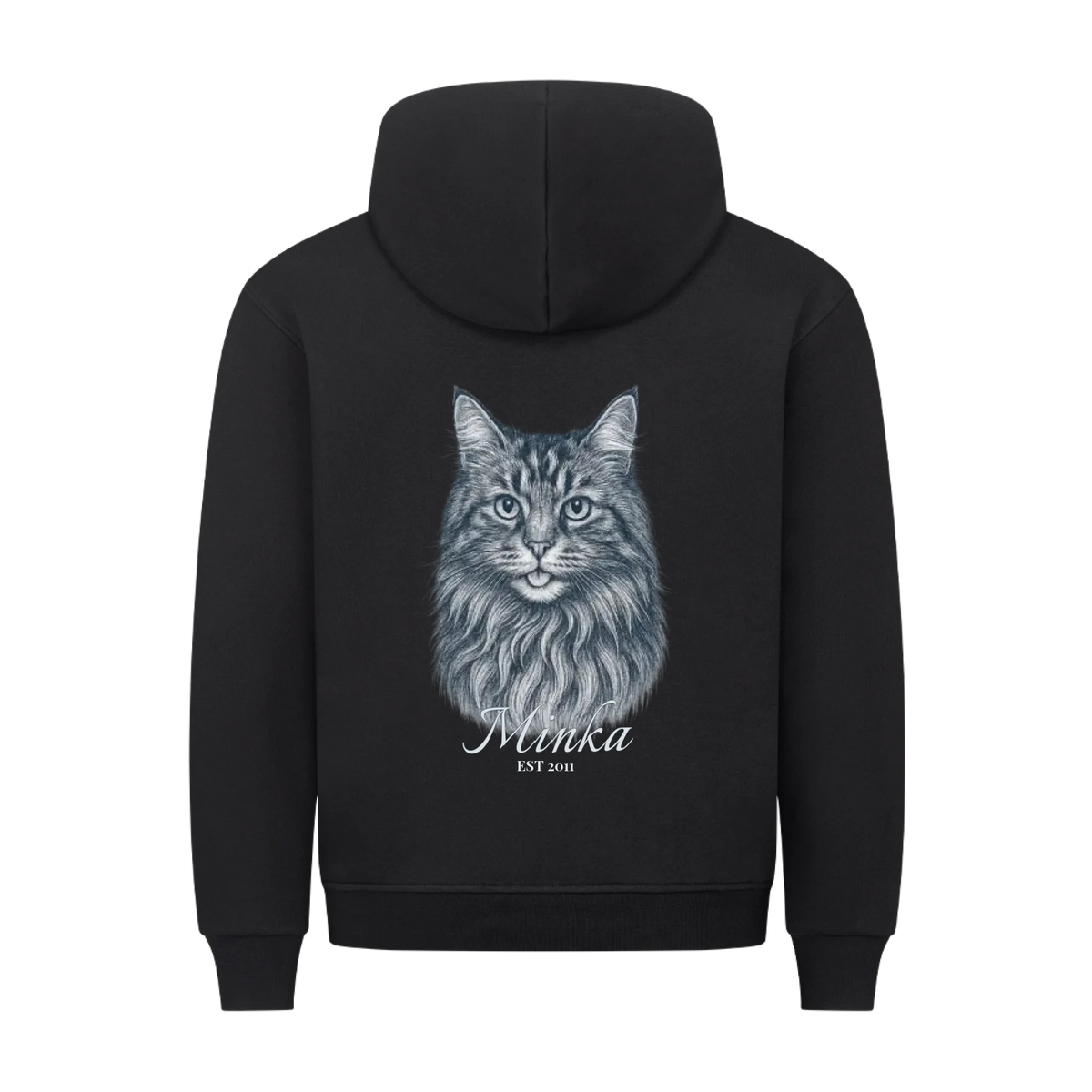 Gravur Stil Backprint Hoodie - Eigenes Bild+ Name