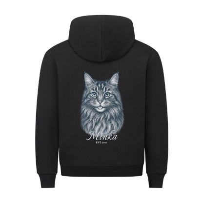 Gravur Stil Backprint Hoodie - Eigenes Bild+ Name