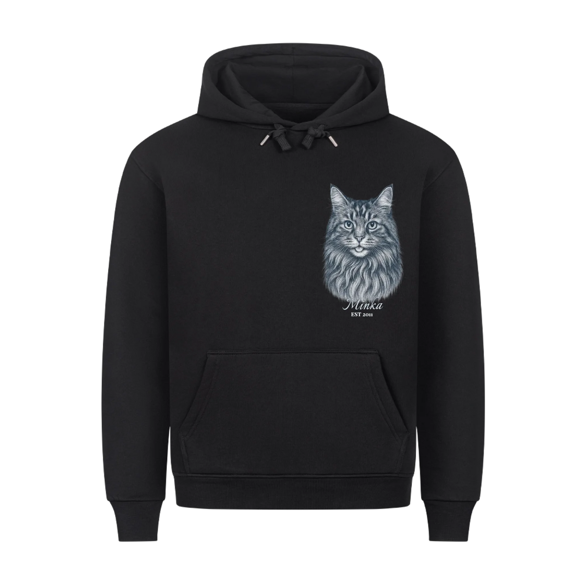 Gravur Stil Premium Hoodie - Eigenes Bild+ Name