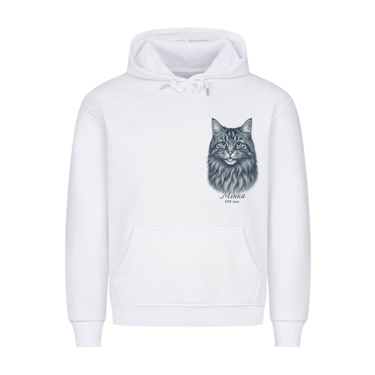 Gravur Stil Premium Hoodie - Eigenes Bild+ Name