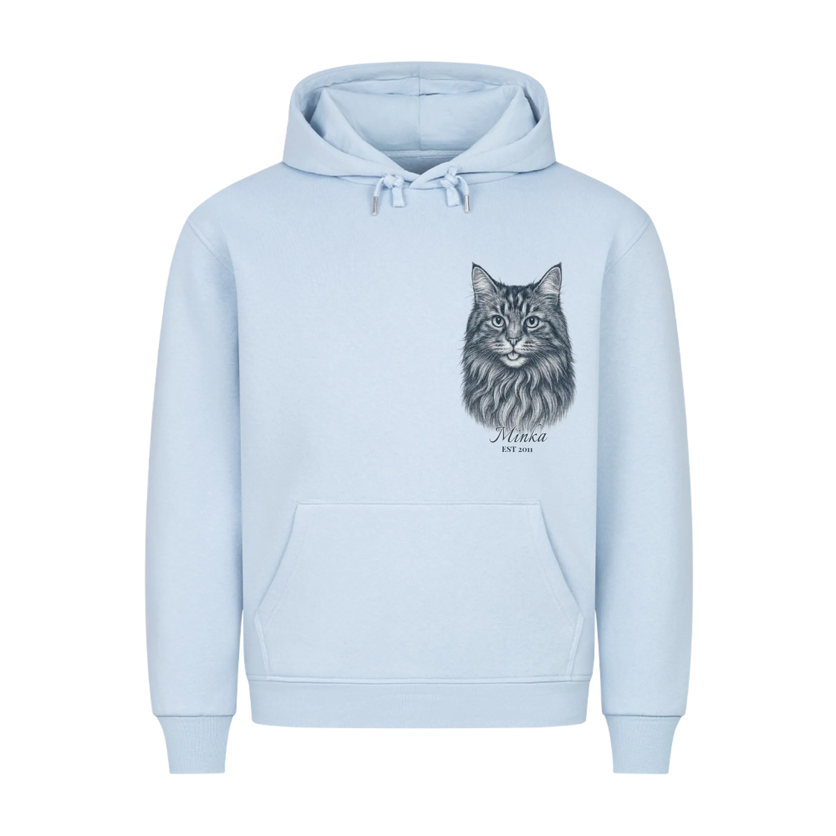 Gravur Stil Premium Hoodie - Eigenes Bild+ Name