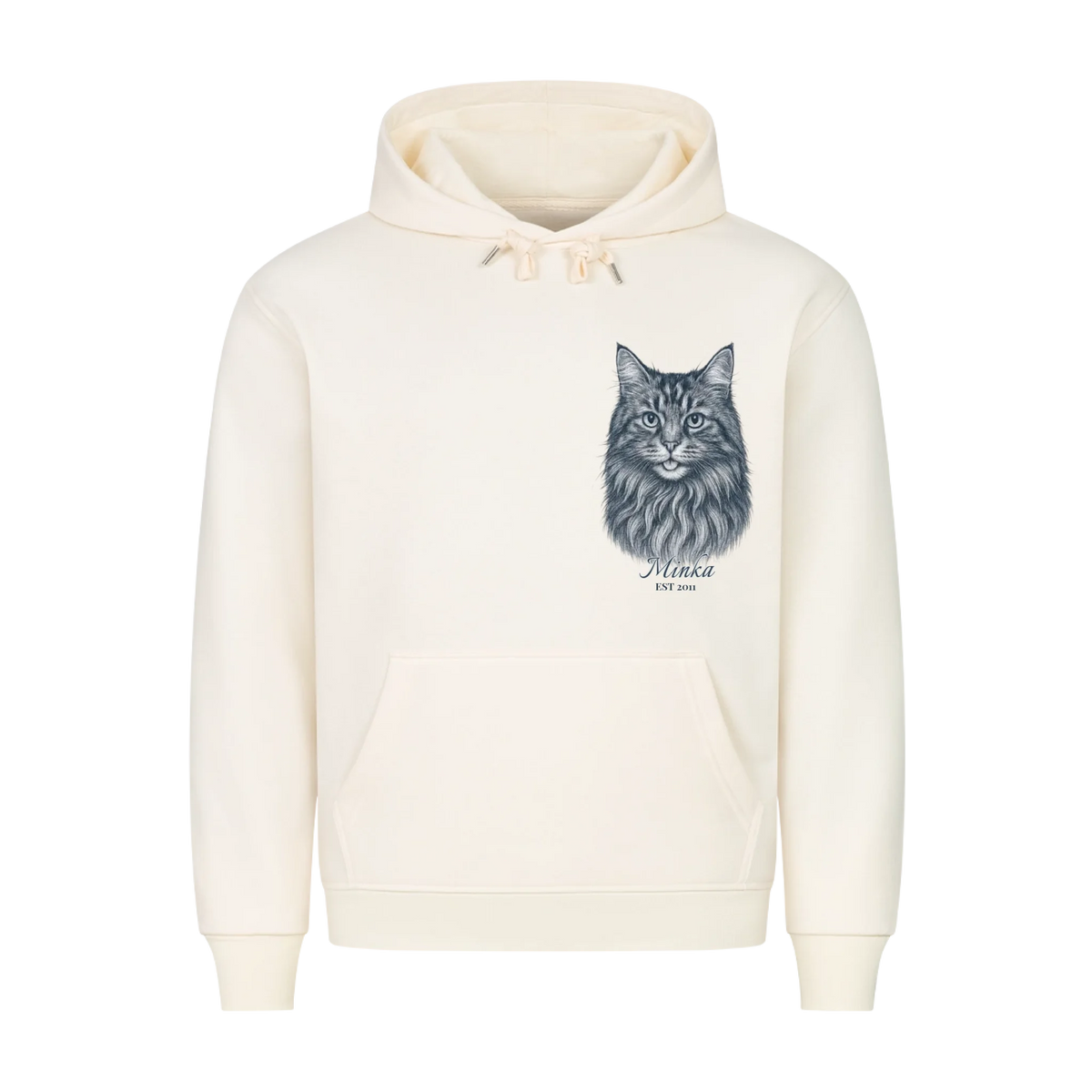 Gravur Stil Premium Hoodie - Eigenes Bild+ Name