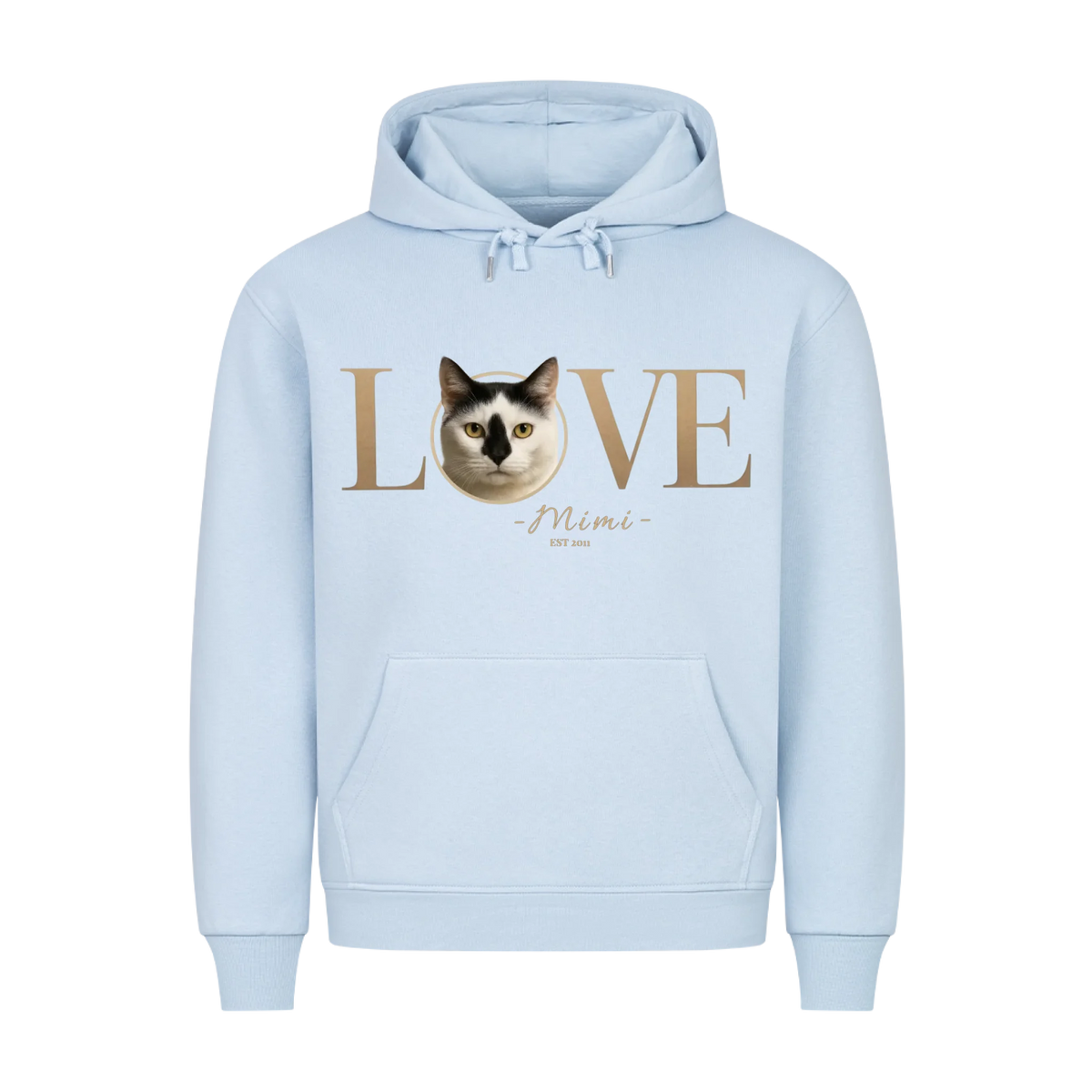 LOVE Premium Hoodie - Eigenes Bild, Name + Jahr