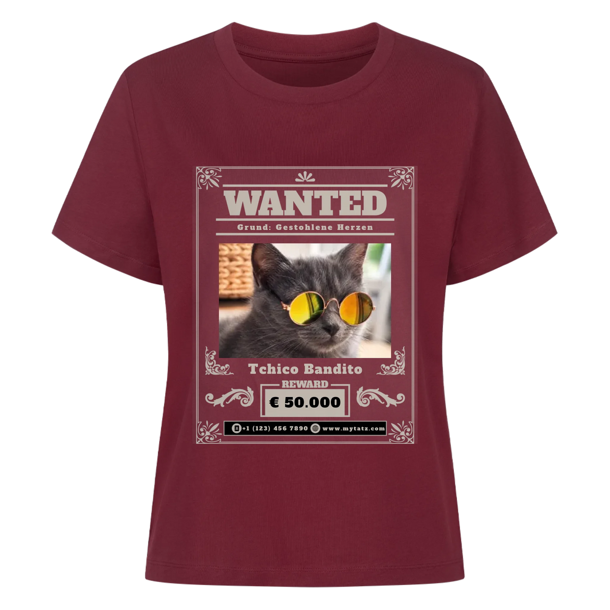 Wanted T-Shirt - Eigene Fotos, Namen + Text