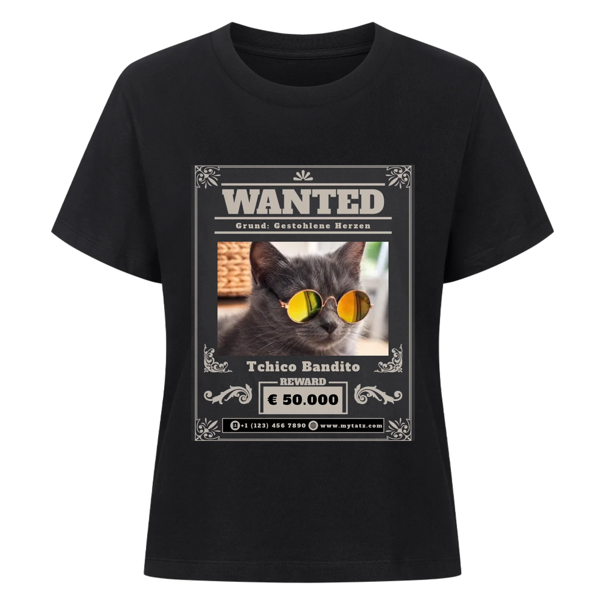 Wanted T-Shirt - Eigene Fotos, Namen + Text