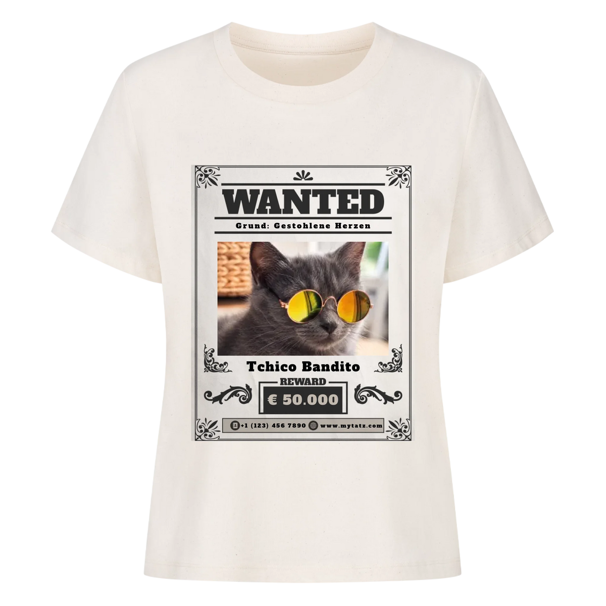 Wanted T-Shirt - Eigene Fotos, Namen + Text
