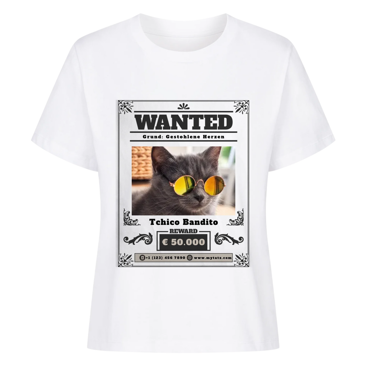 Wanted T-Shirt - Eigene Fotos, Namen + Text