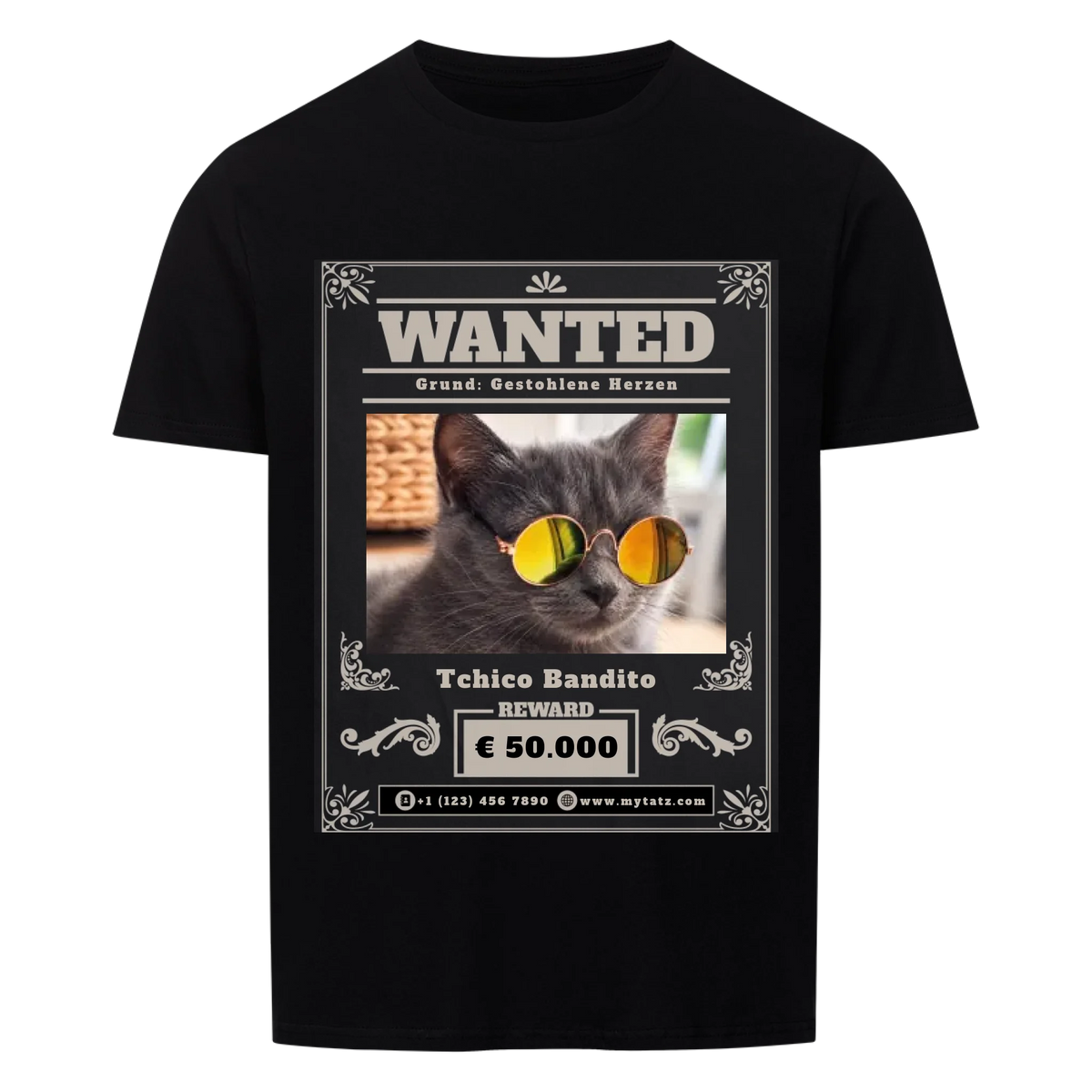 Wanted T-Shirt - Eigene Fotos, Namen + Text