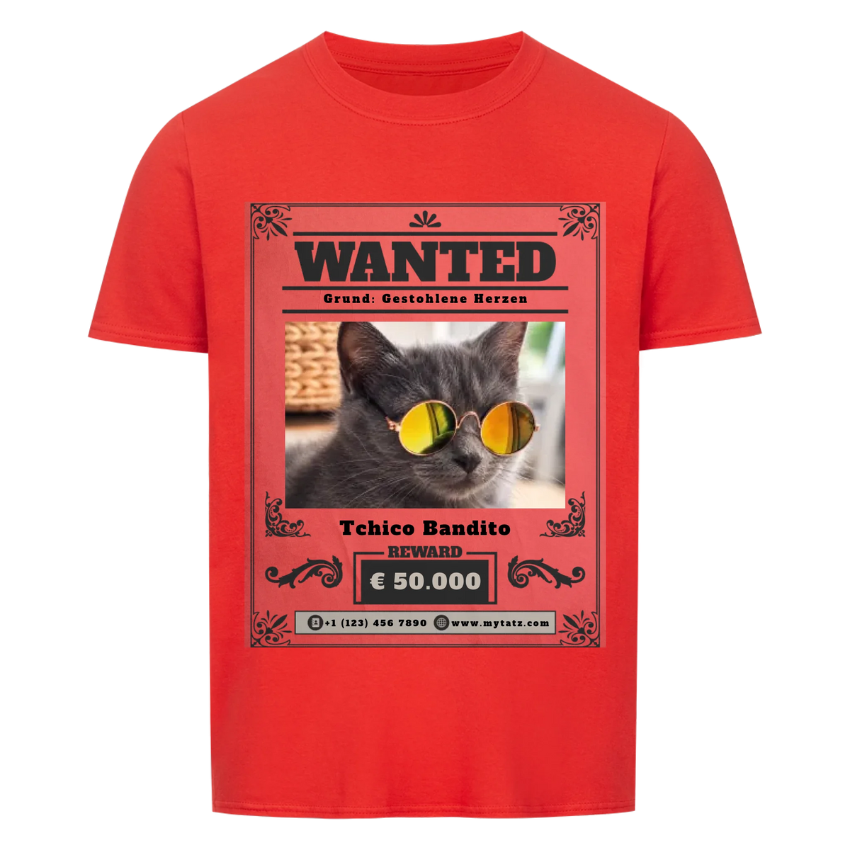 Wanted T-Shirt - Eigene Fotos, Namen + Text
