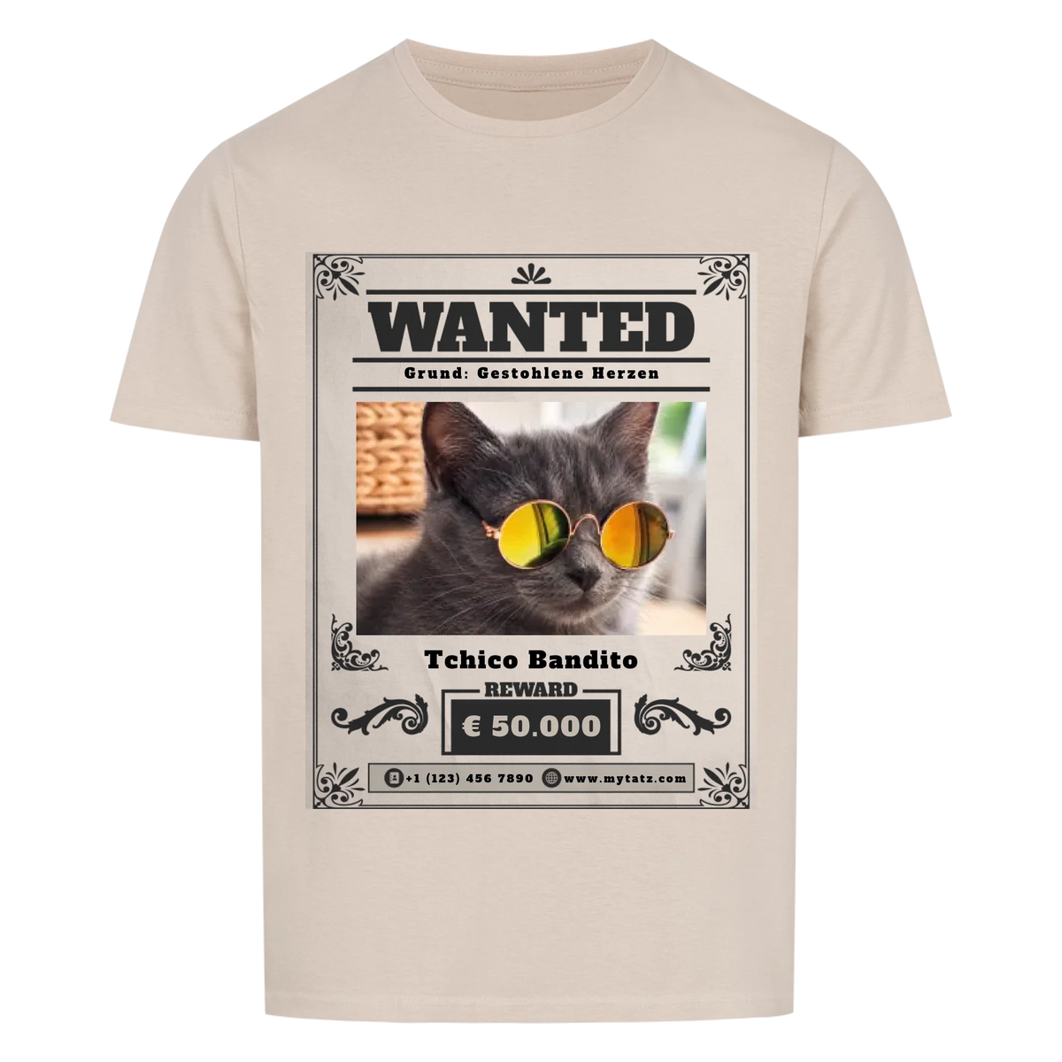 Wanted T-Shirt - Eigene Fotos, Namen + Text