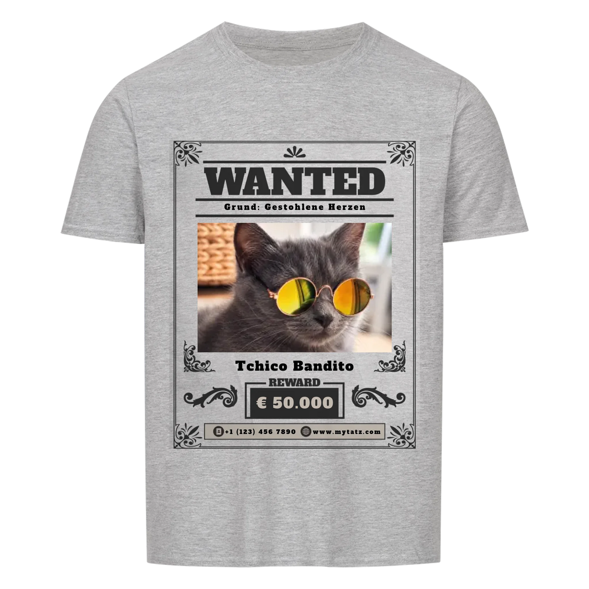 Wanted T-Shirt - Eigene Fotos, Namen + Text