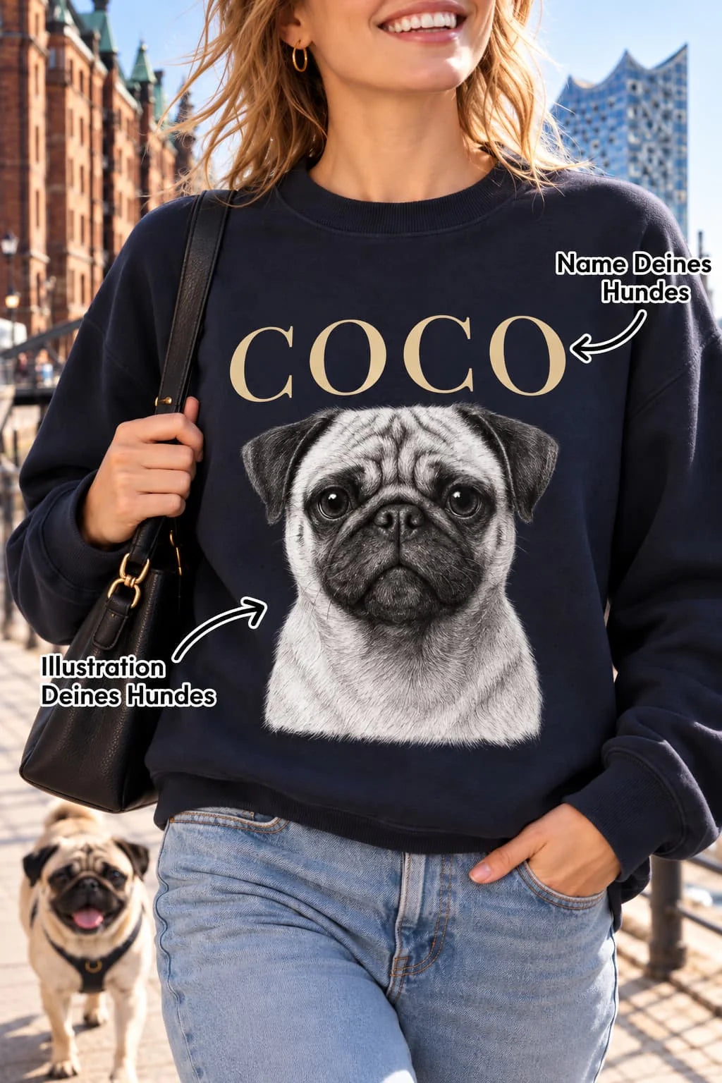 Hunde Retro - Personalisierter Sweater