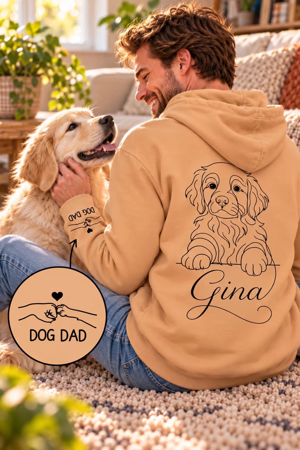 Dog Dad - Hoodie mit Ärmeldruck I