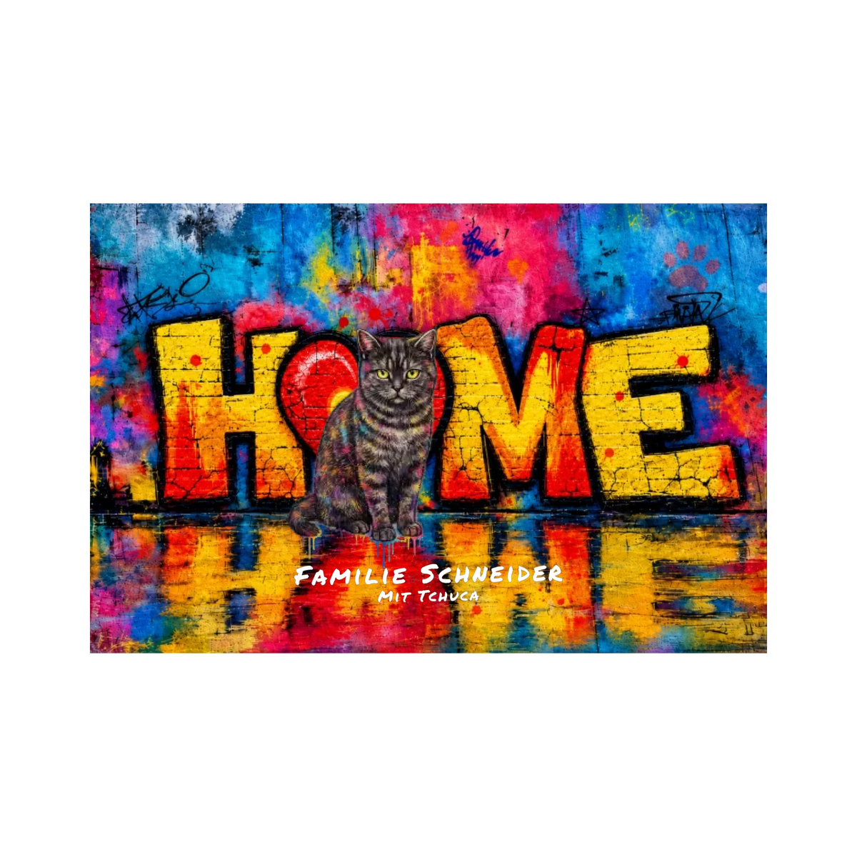 Fußmatte Katze "HOME Graffiti"