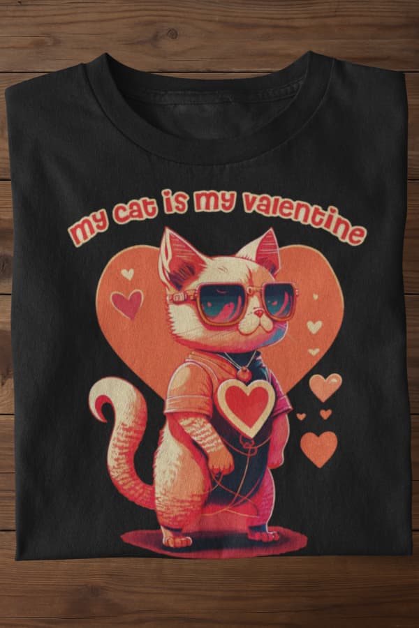 My Cat is my Valentine - Premium T-Shirt (Unisex)