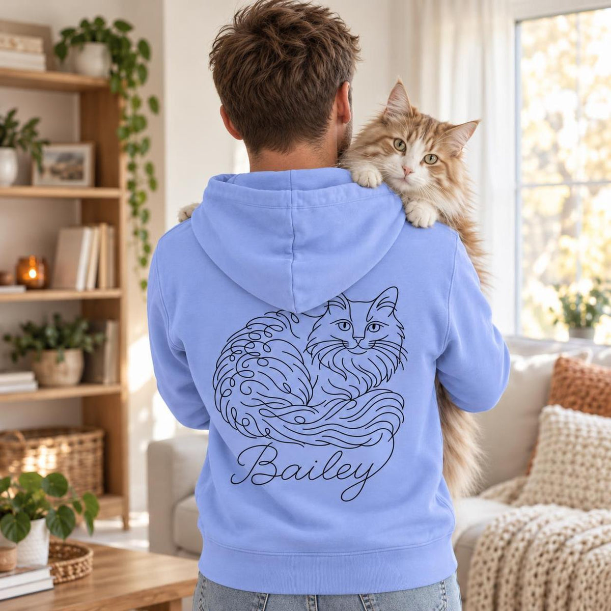 Cat Dad - Hoodie mit Ärmeldruck I