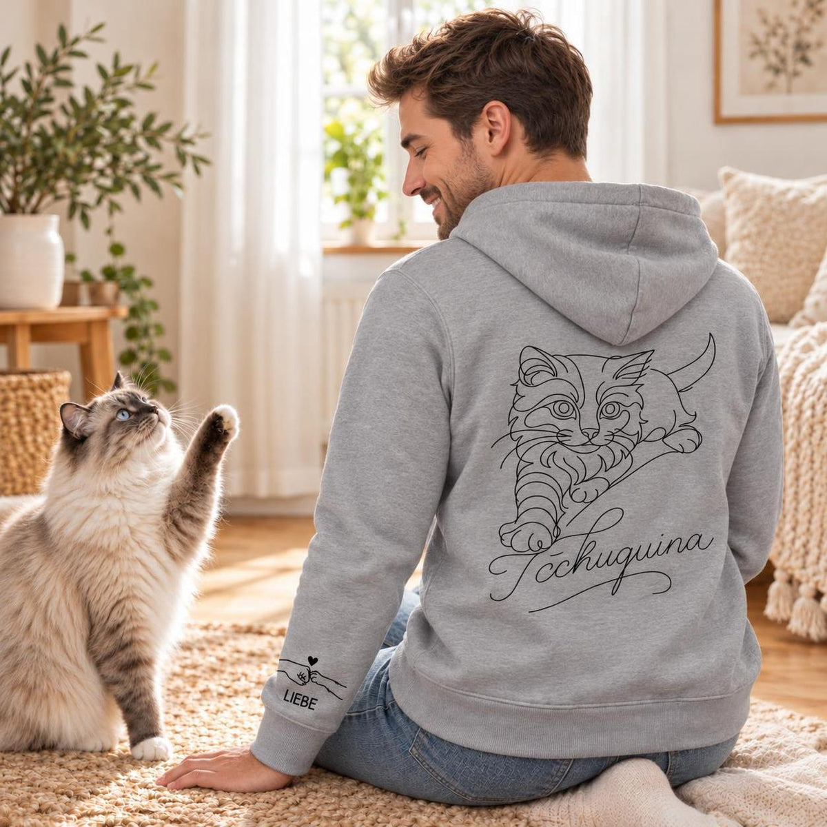 Cat Dad - Hoodie mit Ärmeldruck I