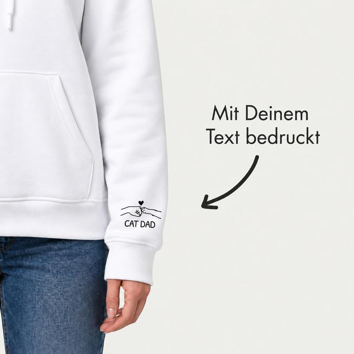 Cat Dad - Hoodie mit Ärmeldruck I