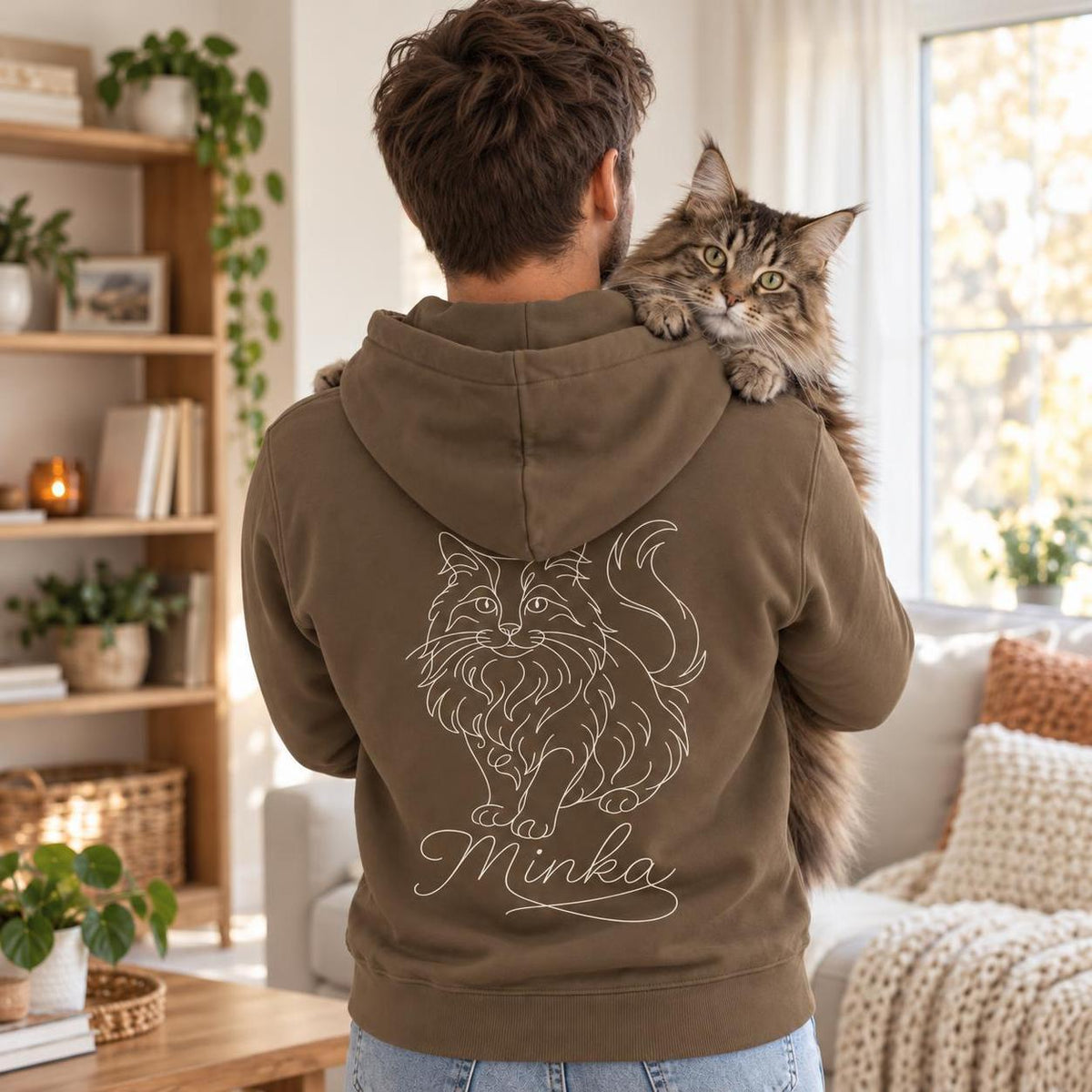 Cat Dad - Hoodie mit Ärmeldruck II