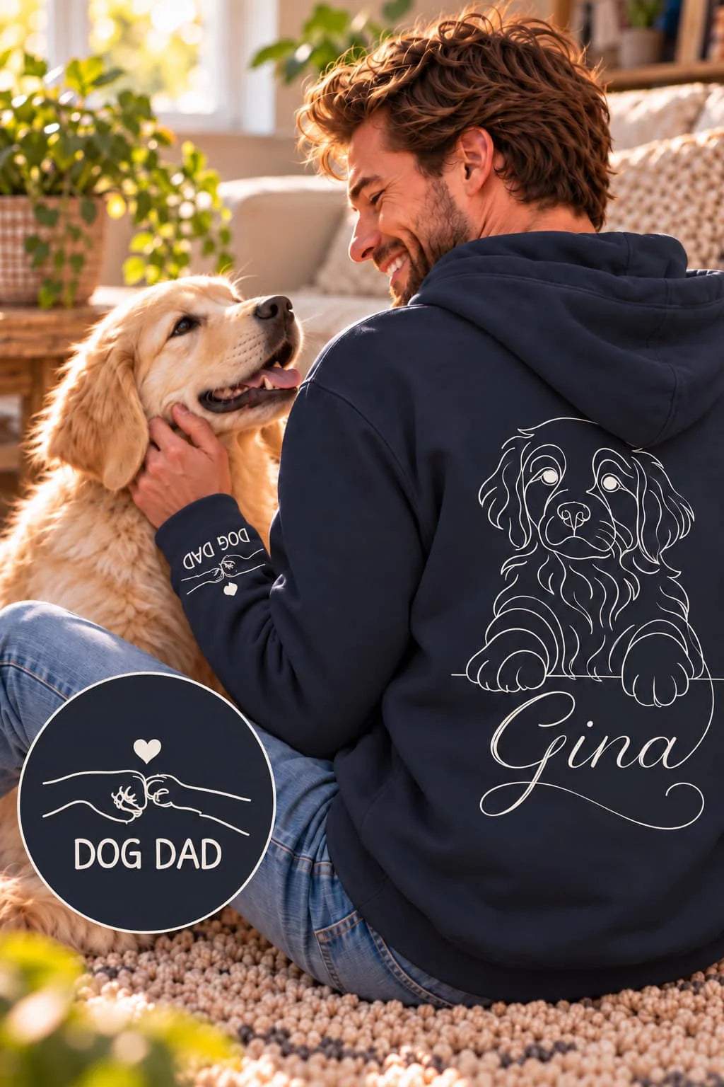Dog Dad - Hoodie mit Ärmeldruck II