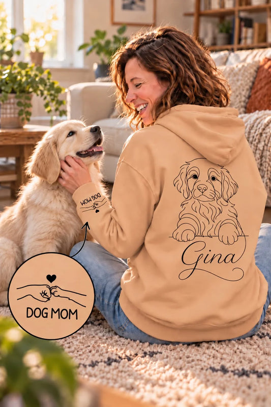 Dog Mom - Hoodie mit Ärmeldruck I