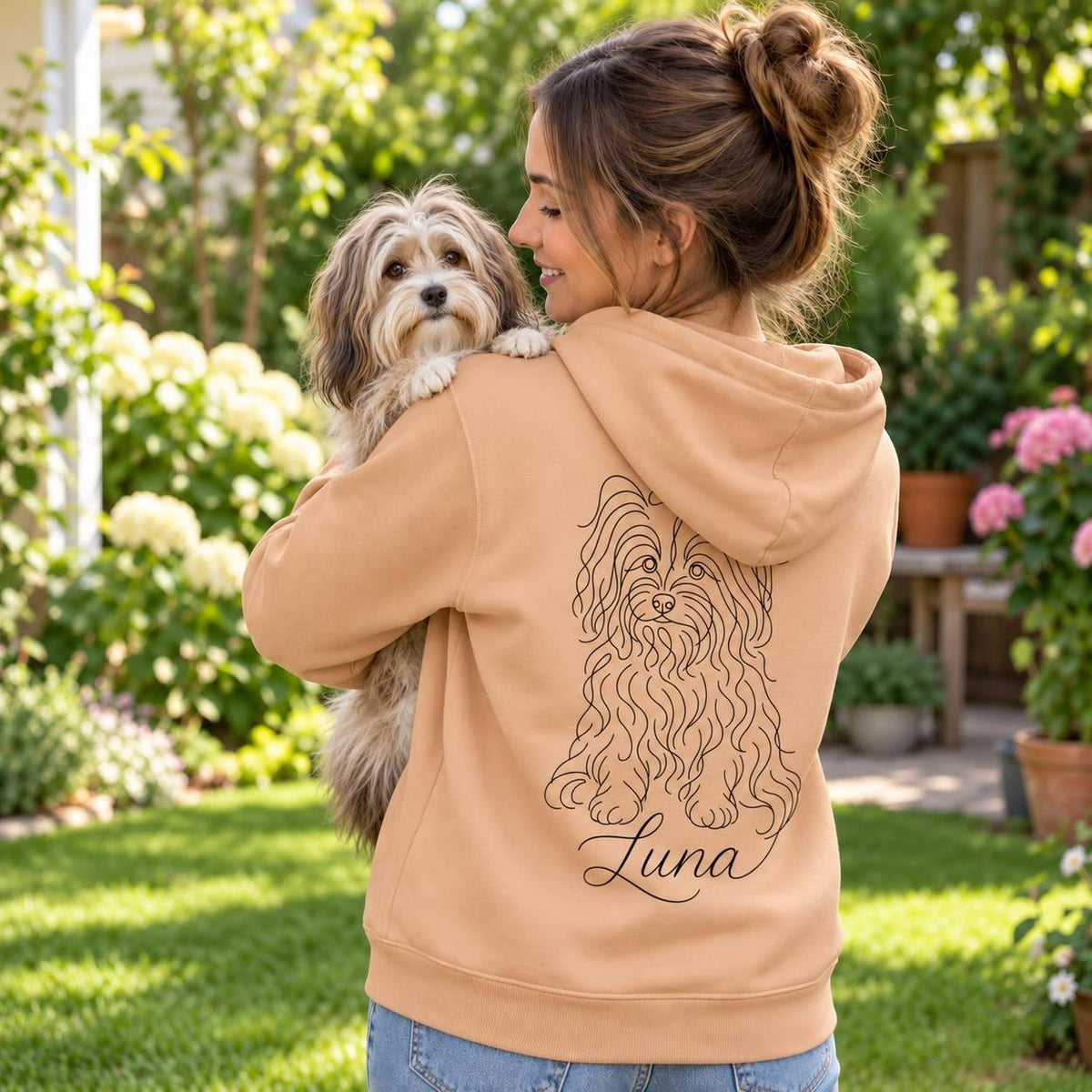 Dog Mom - Hoodie mit Ärmeldruck I