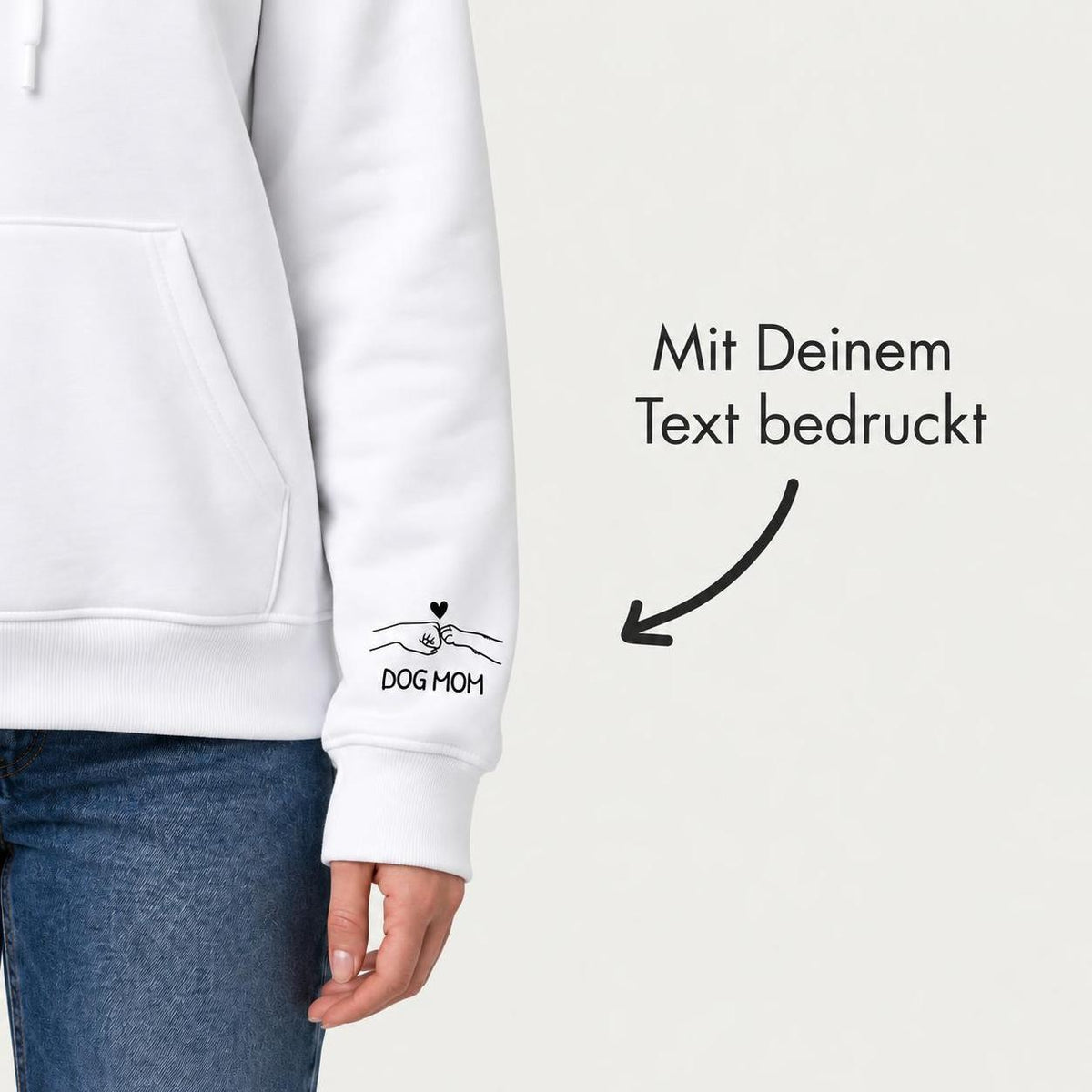 Dog Mom - Hoodie mit Ärmeldruck I