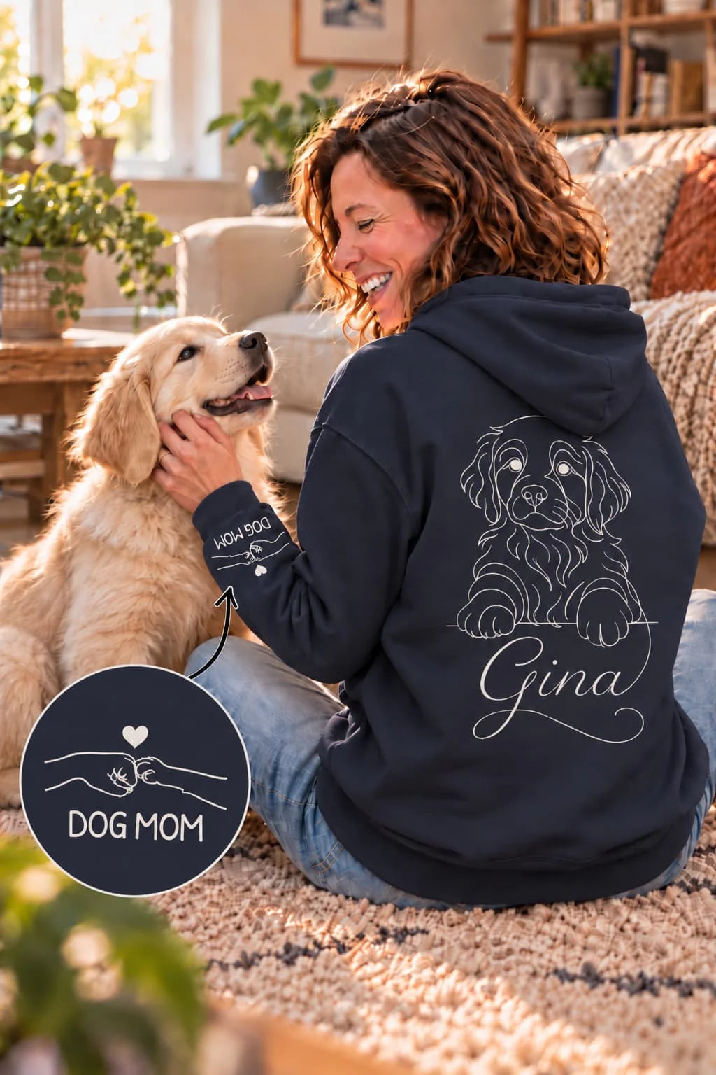 Dog Mom - Hoodie mit Ärmeldruck II