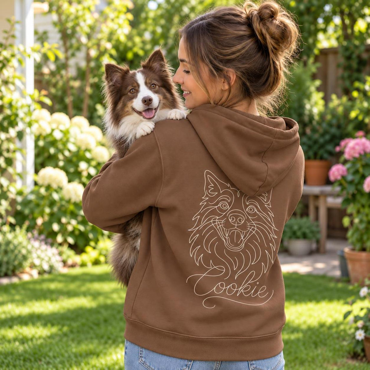 Dog Mom - Hoodie mit Ärmeldruck II