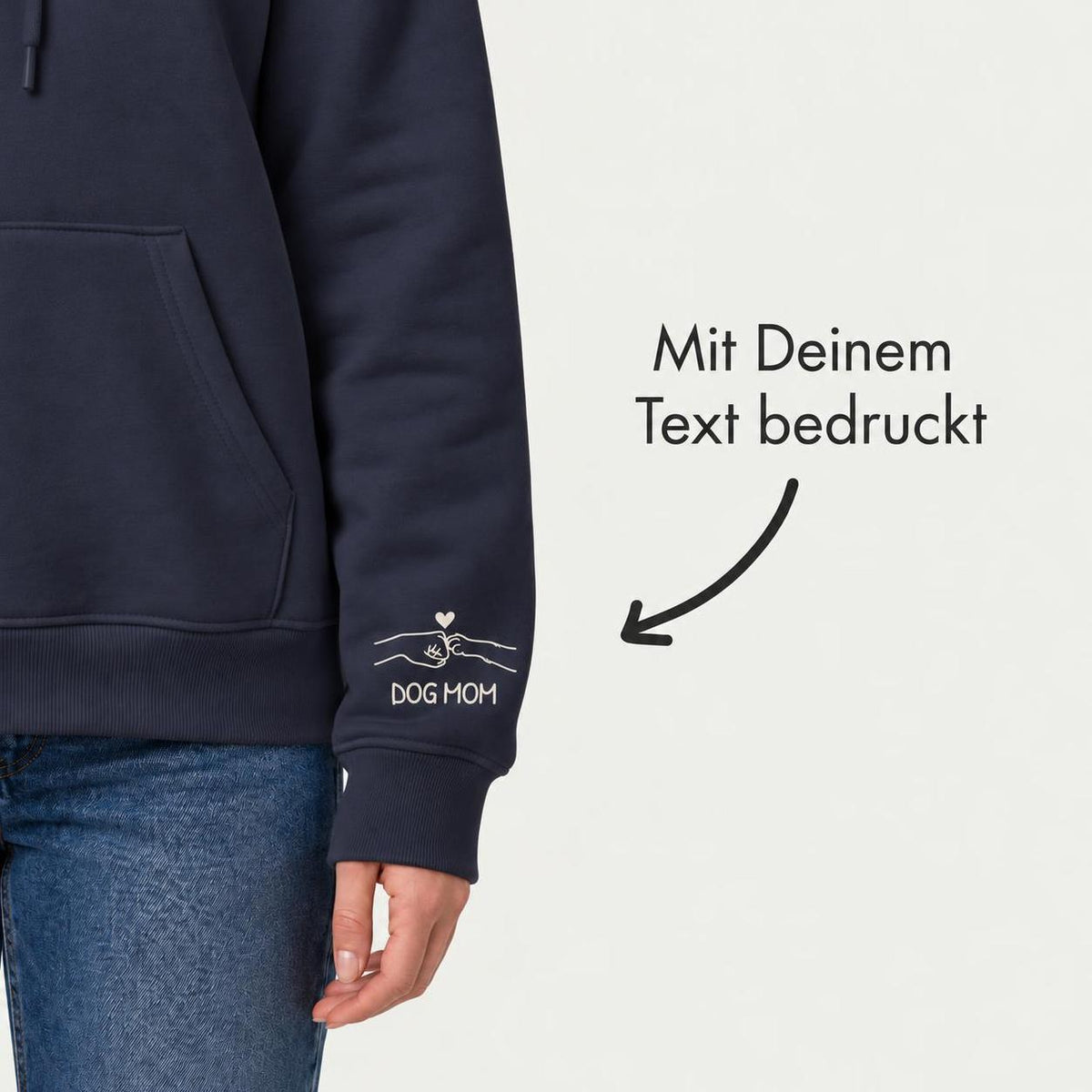 Dog Mom - Hoodie mit Ärmeldruck II