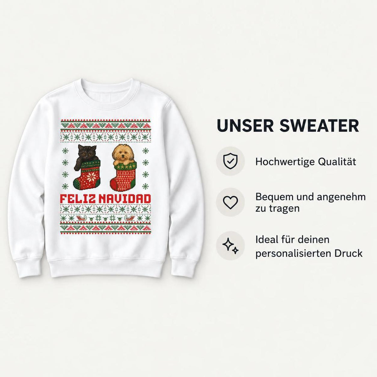 Feliz Navidad Sweatshirt - Eigene Bilder