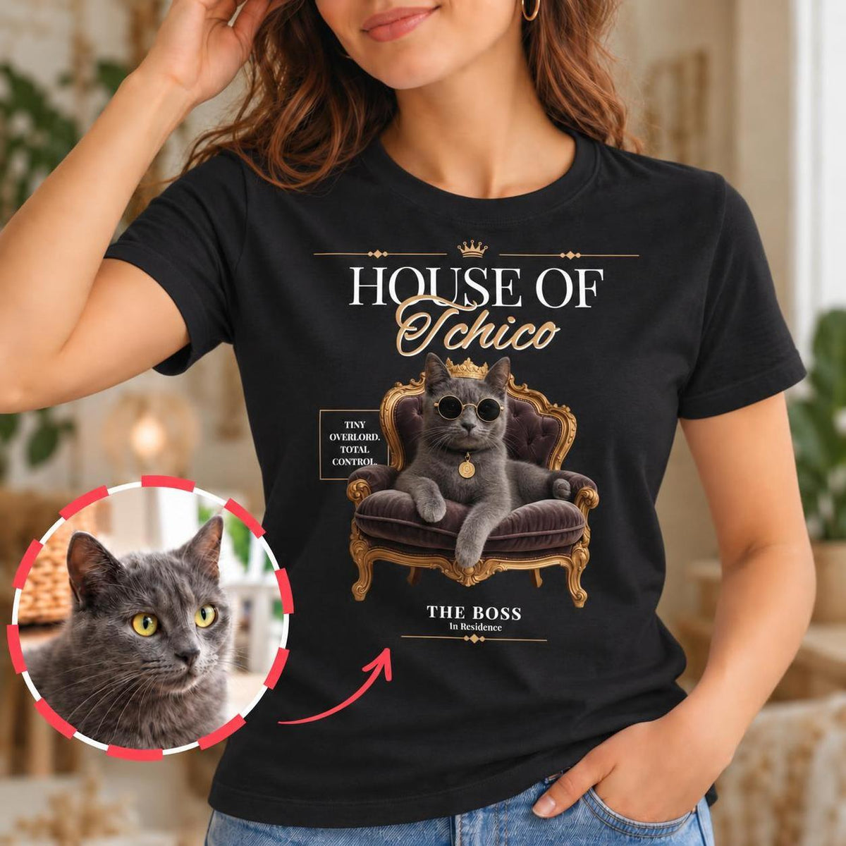 House of Your Cat Personalisiertes T-Shirt