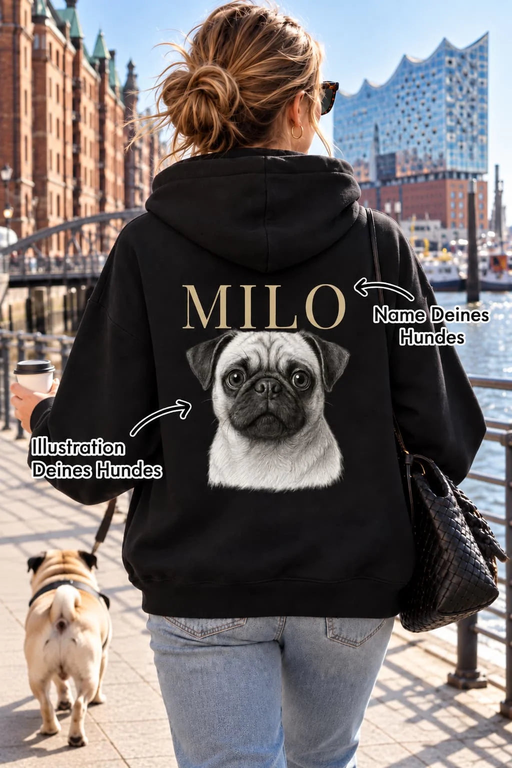 Hunde Retro - Personalisierter Hoodie