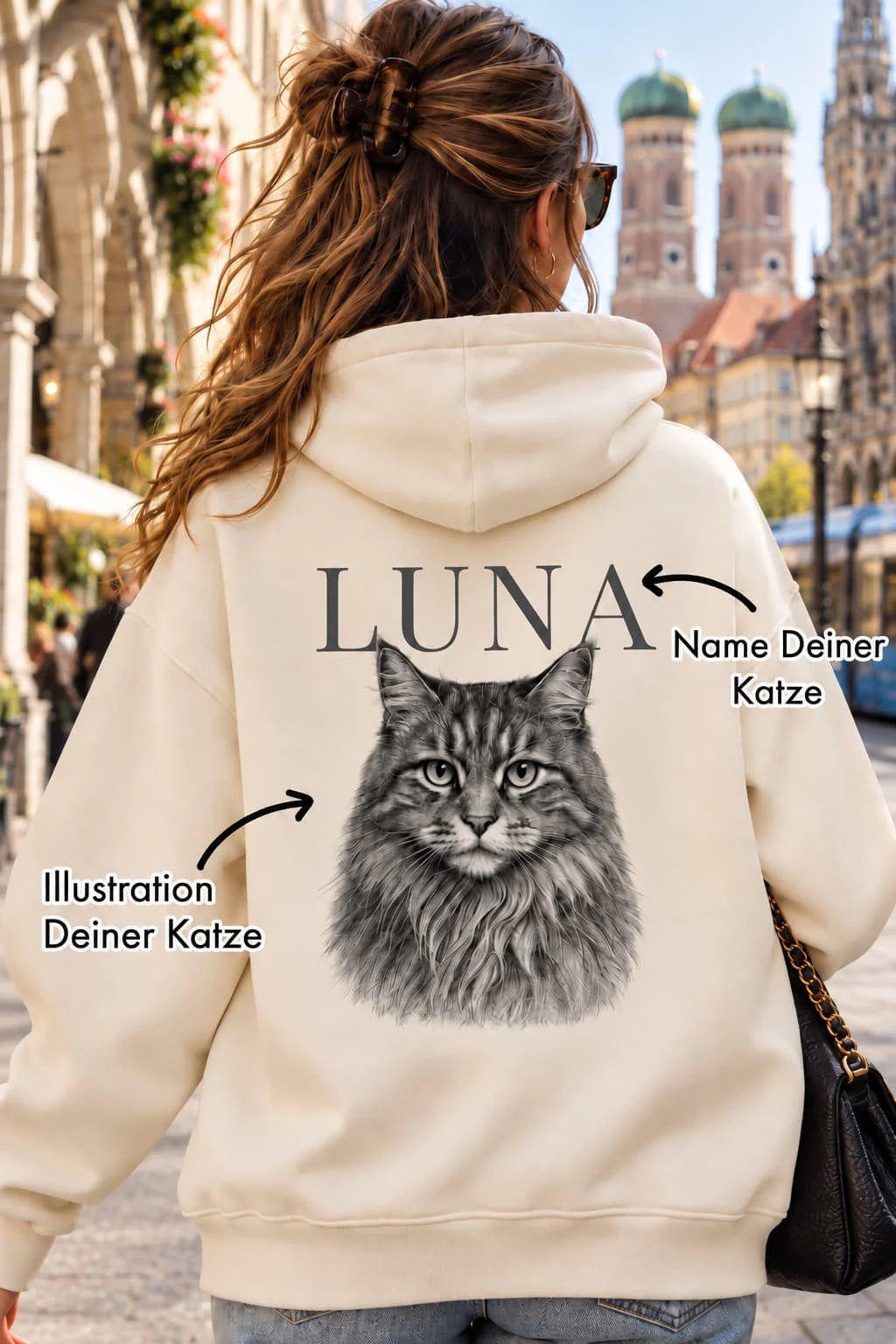 Katze Retro - Personalisierter Hoodie