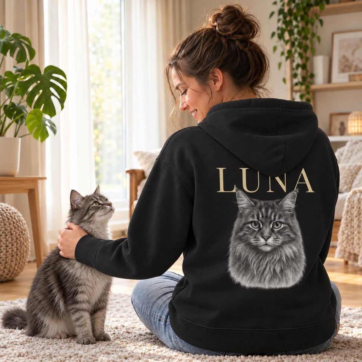 Katze Retro - Personalisierter Hoodie