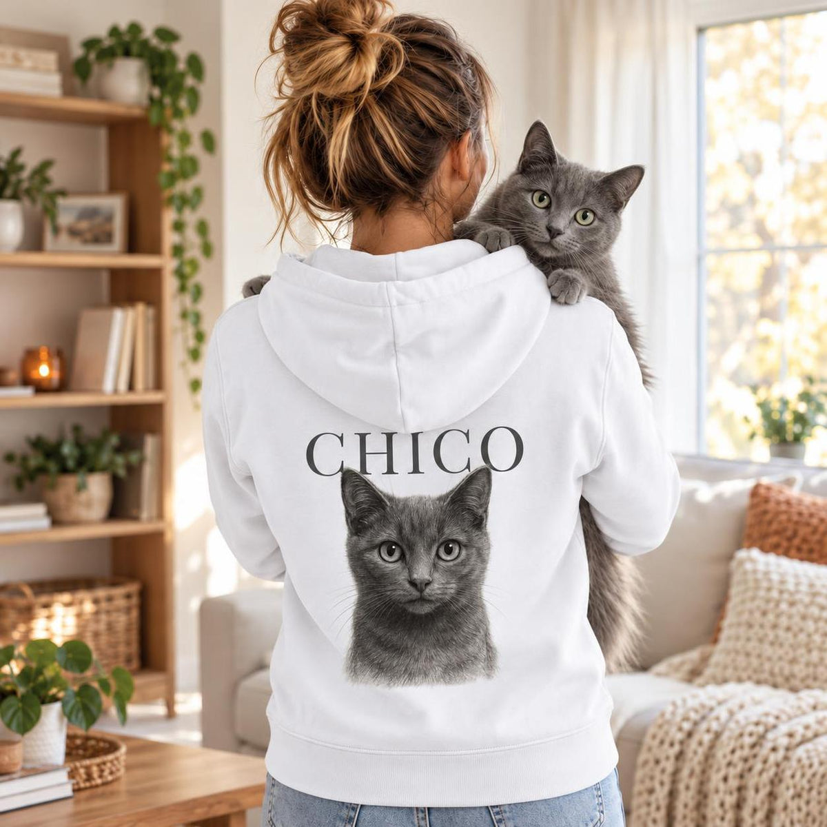 Katze Retro - Personalisierter Hoodie