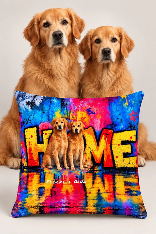 Kissen Hund "HOME Graffiti"