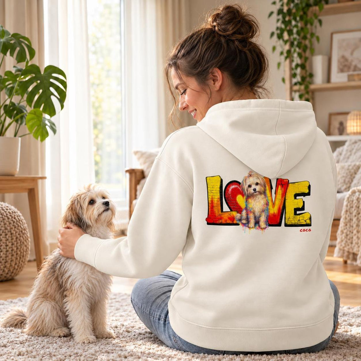 LOVE Graffiti Hunde - Personalisierter Hoodie