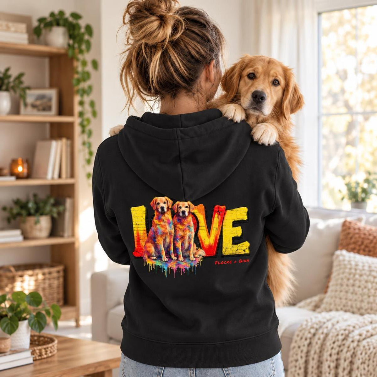 LOVE Graffiti Hunde - Personalisierter Hoodie