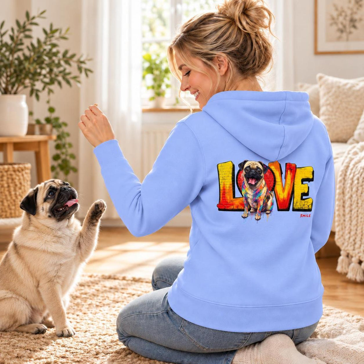 LOVE Graffiti Hunde - Personalisierter Hoodie